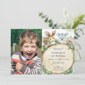 Foto van Chic Australian Animals Rustic Wood Birth Kaart (Staand voorkant)