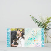 Foto van Chic Beach Seahorse Weddenschap Hartelijk Bedankkaart (Staand voorkant)