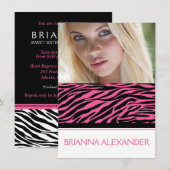 Foto van Chic Contemmodern Sweet Sixteen uitgenodi Kaart (Voorkant / Achterkant)