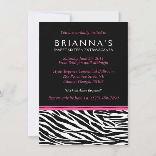 Foto van Chic Contemmodern Sweet Sixteen uitgenodi Kaart (Achterkant)