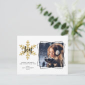 Foto van Chic Festive Snowflake Holiday Feestdagenkaart (Staand voorkant)