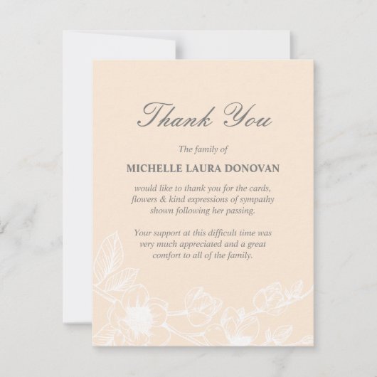 Foto van Chic Funeral Dank je wel notitie van Blus Bedankkaart (Voorkant)