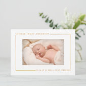 Foto van Chic Gold Foil Aankondiging van geboorte (Staand voorkant)