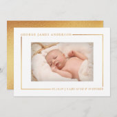 Foto van Chic Gold Foil Aankondiging van geboorte (Voorkant / Achterkant)