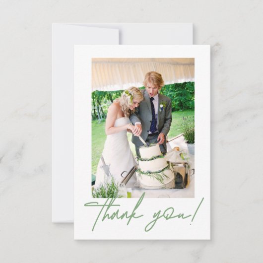 Foto van Chic Green Wedding Hartelijk dank Bedankkaart (Voorkant)