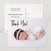 Foto van Chic Handlettering Baby Girl Hartelijk da Briefkaart (Voorkant / Achterkant)