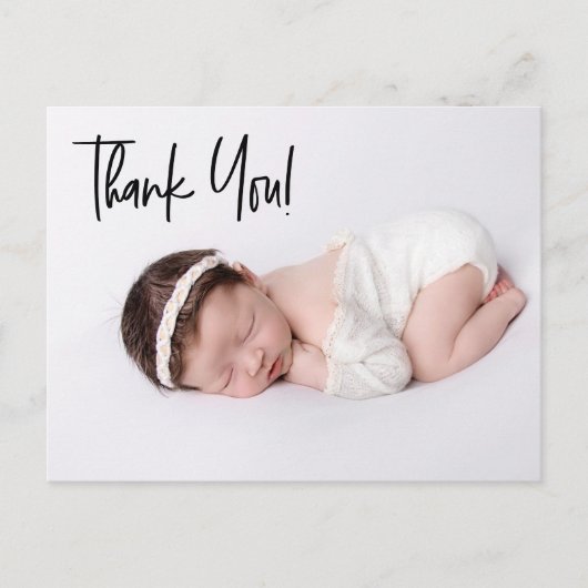 Foto van Chic Handlettering Baby Girl Hartelijk da Briefkaart (Voorkant)
