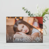 Foto van Chic Merry-kerstscript Feestdagenkaart (Staand voorkant)