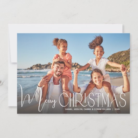 Foto van Chic Merry-kerstscript Feestdagenkaart (Voorkant)