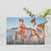 Foto van Chic Merry-kerstscript Feestdagenkaart (Staand voorkant)