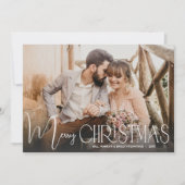 Foto van Chic Merry-kerstscript Feestdagenkaart (Voorkant)