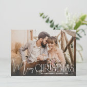 Foto van Chic Merry-kerstscript Feestdagenkaart (Staand voorkant)