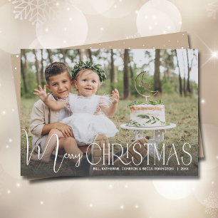Foto van Chic Merry-kerstscript Feestdagenkaart