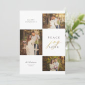 Foto van Chic Minimalist Peace Joy Love Typografie Feestdagenkaart (Staand voorkant)