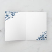 Foto van Chic navy blue floral Happy Kaart (Binnen)