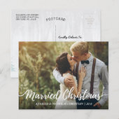 Foto van Chic Passen getrouwd met kerstfeestjes Briefkaart (Voorkant / Achterkant)