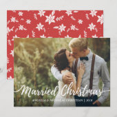 Foto van Chic Passen getrouwd met kerstfeestjes Kaart (Voorkant / Achterkant)