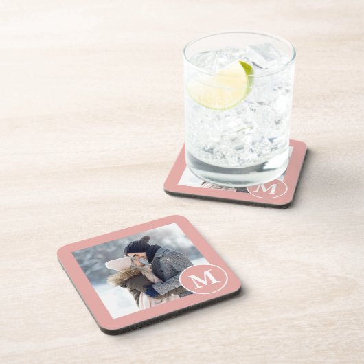 Foto van Chic Pink en White Bier Onderzetter (Rechterzijde)