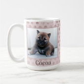 Foto van Chic Pink Polka Dot Pet Koffiemok (Links)