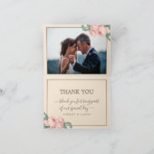 Foto van Chic Pink Rose Burgundy Bedankkaart (Binnen)