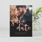 Foto van Chic Roos Gold Foil-penseel Save The Date (Staand voorkant)