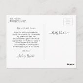 Foto van Chic Script Afstuderen - Hartelijk dank Briefkaart (Achterkant)