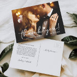 Foto van Chic Script Weddenschap Alleen bedankt Briefkaart<br><div class="desc">Gewoon Chic Script Wedding Photo Hartelijk dank,  Briefkaart. Voor verdere aanpassing,  te klikken gelieve de "pas verder"verbinding aan en ons ontwerphulpmiddel te gebruiken om deze sjabloon te wijzigen.</div>