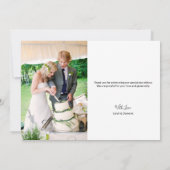 Foto van Chic Simple Minimalist Weddenschap Hartel Bedankkaart (Achterkant)