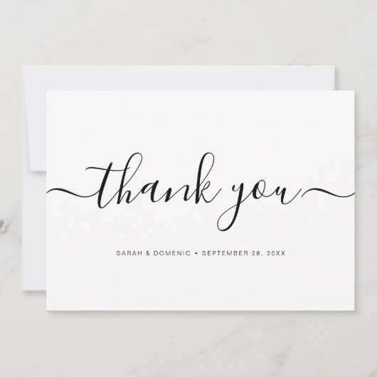 Foto van Chic Simple Minimalist Wedding Bedankkaart (Voorkant)