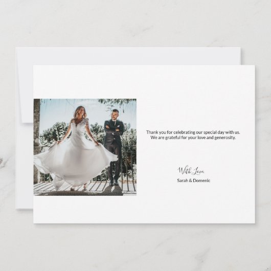 Foto van Chic Simple Minimalist Wedding Bedankkaart (Achterkant)