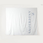 Foto van Chic + Simple Modern Weddenschap | Blauw Wandkleed (Voorkant (horizontaal))