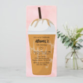 Foto van Chic Trendy Blush Pink Iced Koffee Birthd Kaart (Staand voorkant)
