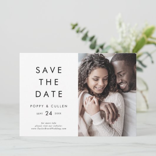 Foto van Chic Typography Save The Date (Staand voorkant)