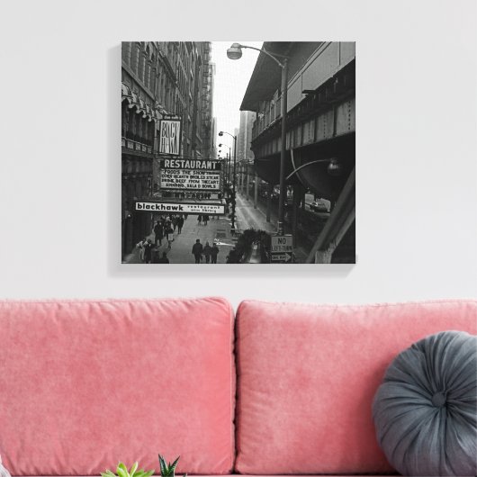 Foto van Chicago Blackhawk Restaurant 1960 Canvas Afdruk (Insitu (Woonkamer))