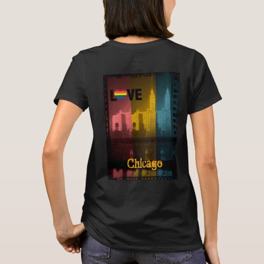 Foto van Chicago Gay Pride 1930's Wrigley Building T-shirt (Achterkant)