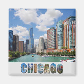 Foto van Chicago Illinois Skyline Magneet (Voorkant)