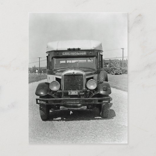 Foto van Chicago Loop City Bus 1920 Briefkaart (Voorkant)