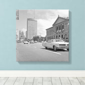Foto van Chicago Michigan Avenue Art Museum 1960 Canvas Afdruk (Insitu (Houten vloer))