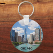 Foto van Chicago River Skyline Travel Sleutelhanger (Voorkant)