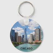 Foto van Chicago River Skyline Travel Sleutelhanger (Achterkant)