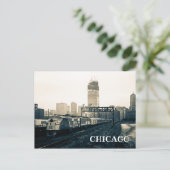 Foto van Chicago Sears Tower Construction Train Briefkaart (Staand voorkant)