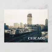 Foto van Chicago Sears Tower Construction Train Briefkaart (Voorkant)