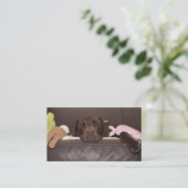 Foto van Chocolate Labrador Retriever Visitekaartje (Staand voorkant)