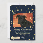 Foto van Christmas Add Image Template Blue Gold Feestdagenkaart (Achterkant)