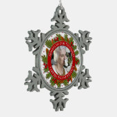 Foto van Christmas Pine Boughs Holly Tin Sneeuwvlok Ornament (Links)