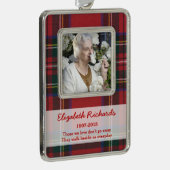 Foto van Christmas Royal Stuart Tartan Verzilverd Omlijst Ornament (Rechts)