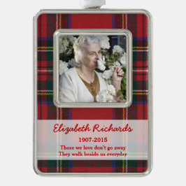 Foto van Christmas Royal Stuart Tartan Verzilverd Omlijst Ornament
