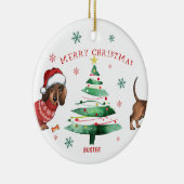 Foto van Christmas Teckel Keramisch Ornament (Rechts)