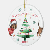 Foto van Christmas Teckel Keramisch Ornament (Links)