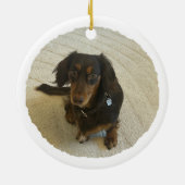 Foto van Christmas Teckel Keramisch Ornament (Achterkant)